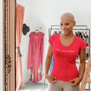 Bald Girls Rock- V-Neck Rhinestones